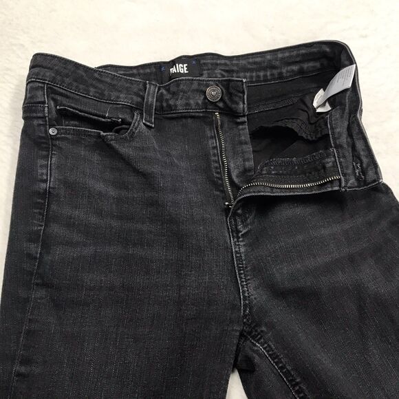 PAIGE Cindy Jeans Women 29x27 Black Willow Slim Stretch Denim Dark Academia - Picture 4 of 14